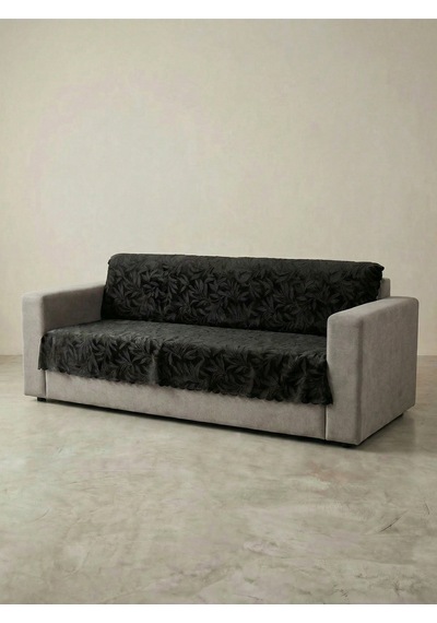 Sofline Kaymaz Tabanlı Tay Tüyü Çekyat, Koltuk, Kanepe Örtüsü 175x210cm Siyah