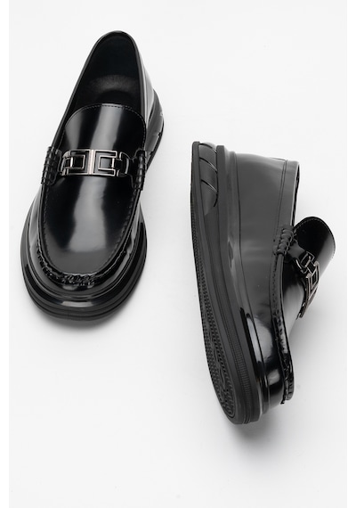 Dericlub Erkek Kalın Taban Tokalı Loafer Ayakkabı Gerçek Deri Cr 2713 Siyah