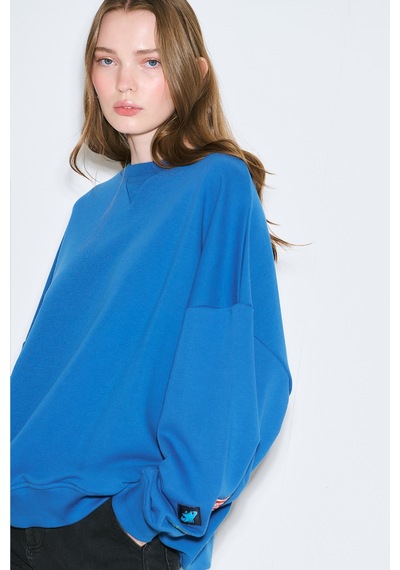 Manuka Oversıze Etiketli Sweatshırt Mavi Ss26swt00003-22