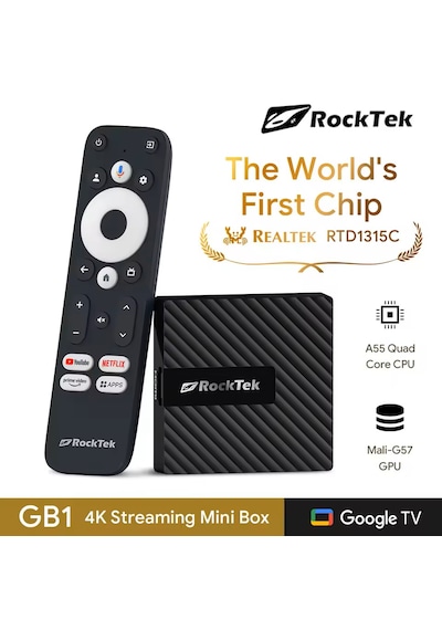 Rocktek Gb1 Mini 2gb+32gb Android Tv Box 4k Netflix Lisanslı Yapay Zeka Çipli Google Sertifikalı