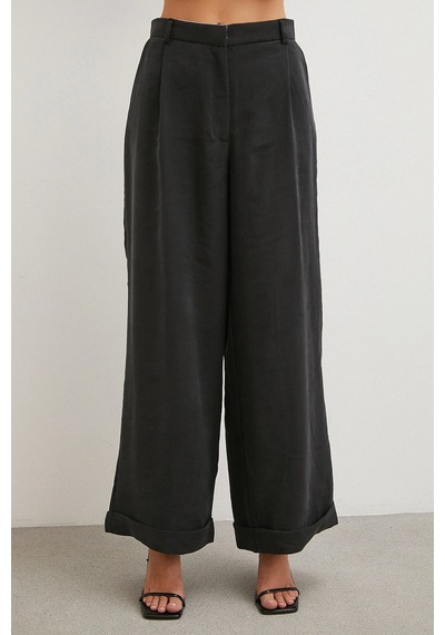Nevermore Duble Geniş Paça Pantolon Siyah