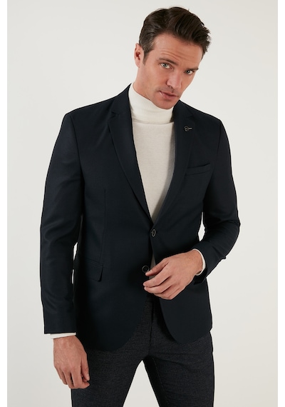 Buratti Slim Fit 6 Drop Çift Yırtmaçlı Blazer Erkek Ceket 216Serardo Lacivert