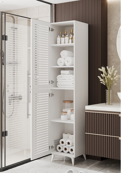 Lidya Panjur Kapaklı Çok Amaçlı Dolap - Kiler Dolabı - Banyo Dolabı - Ayakkabılık - Mutfak Dolabı Beyaz Lidya Panjur Kapaklı Çok Amaçlı Dolap - Kiler Dolabı - Banyo Dolabı - Ayakkabılık - Mutfak Dolabı Beyaz