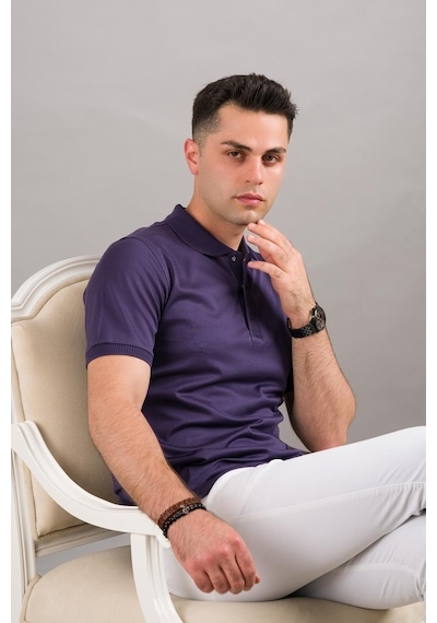 Nehir By Faruk Ülker Polo Yaka Çıtçıtlı Merserize Erkek Tişört