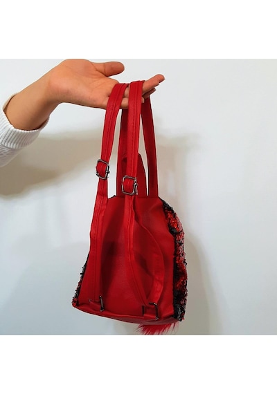 Fiyra Crn Kırmızı Pullu Kız Çocuk Sırt Çantası 16cmx20cmx10cm 001