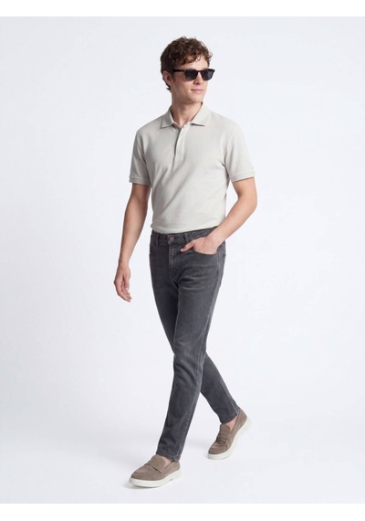 Kip Koyu Yeşil Slim Fit Denim Pamuk Karışımlı Pantolon