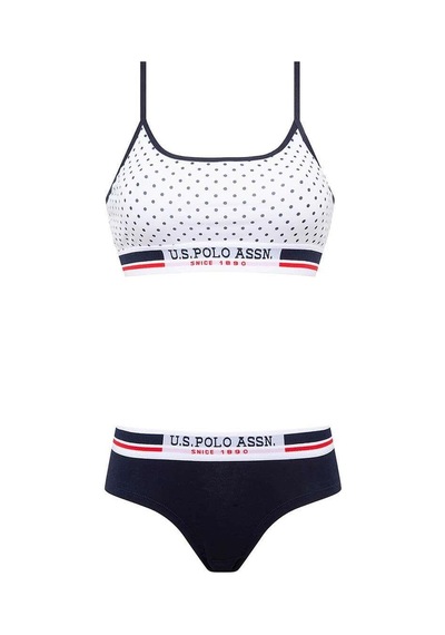 U.s. Polo Assn. 66252 Kadın Puanlı Büstiyer Şort Takım 001