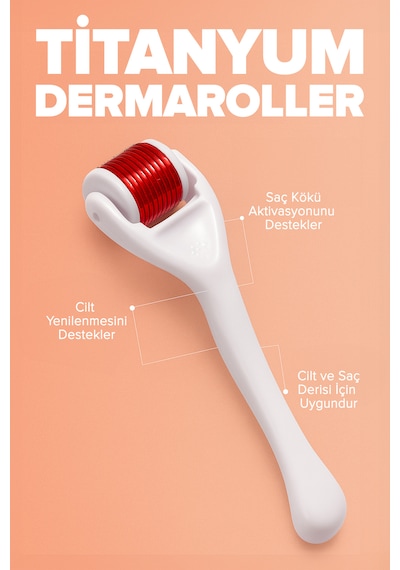 Titanyum İğneli 0,50 Mm Saç Ve Cilt Bakım Dermaroller Beyaz