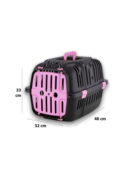 Kedi & Küçük Irk Köpek Taşıma Çantası Sepeti Kafesi Ön Açılır Kapılı, Hava Delikli, 6 Kg Kapasiteli, 48x32x33 Cm - Vn11002