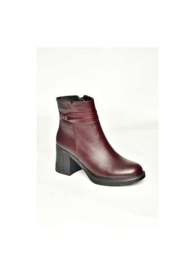 Fox Shoes T654035203 Bordo Hakiki Deri Kalın Topuklu Kadın Bot Bordo-hakiki Deri Bordo