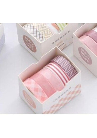 Washi Desenli Bant Baskılı Yapışkanlı Maskeleme Kağıdı Desenli 5 Adet K1