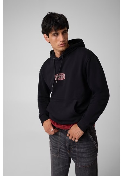 Guess Guess Jeans Erkek Kapüşonlu Sweatshirt M6bq12k5459 Siyah