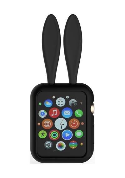 Ally Apple Watch Uyumlu 1-2-3-4 42mm Tavşan Figürü Silikon Kılıf- 5775