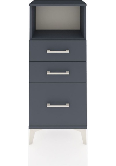 Arges Komodin Tek Raflı 3 Çekmeceli 44x30x106 Antrasit-antrasit Antrasit
