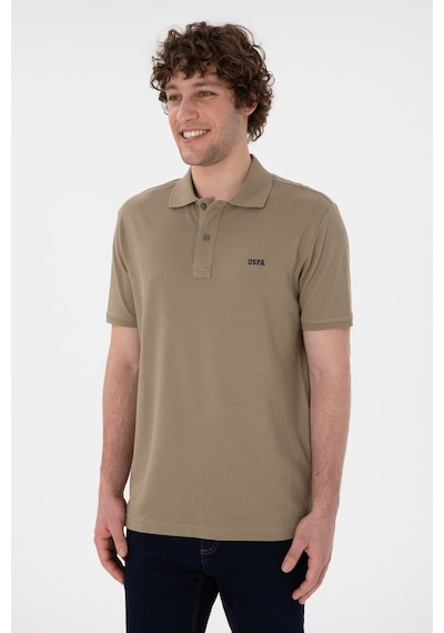 U.S. Polo Assn. Erkek Regular Fit Polo Yaka Haki Basic Tişört 50306007-VR027