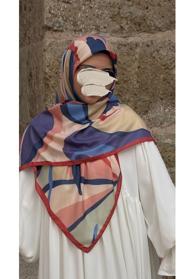 Qalortex Scarf Pamuklu Soft Rânâ Desen Eşarp-somon