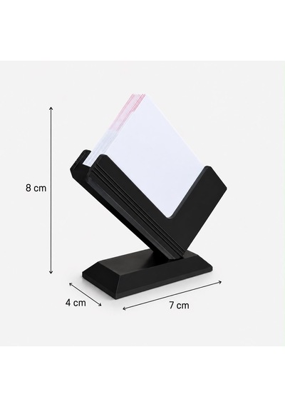 Masaüstü Kartvizitlik Standı, Modern Tasarım, Siyah, 8x7x4 Cm, Kartvizit Düzenleyici Pla 3d Baskı