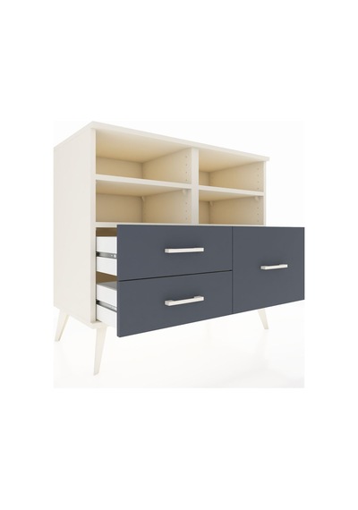 Hyperion Şifonyer 4 Raflı 3 Çekmeceli 88x44x80 Aytaşı-aytaşı/antrasit Aytaşı/antrasit