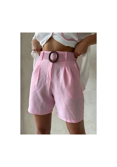 Verymoda Kemerli Şort D2686 Pembe