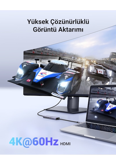 Ugreen Usb-c 4k/60hz Hdmı 3 Usb 3.0 100w Pd Güç Girişi Çoklayıcı Hub Adaptör, 15597