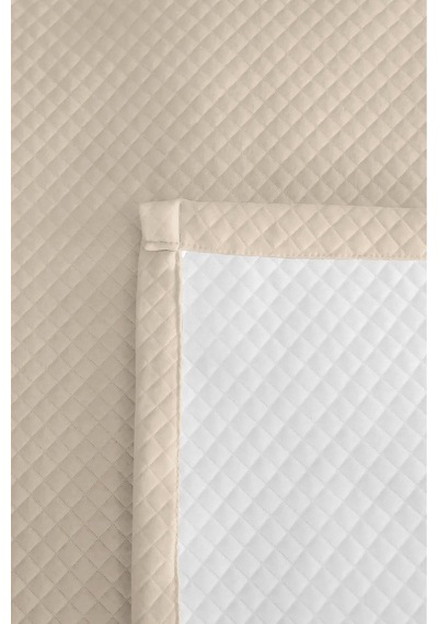 Krem Minimal Genç Odası Tek Kişilik Pike Takımı - Kapitone Ekru 160x220 Cm Mevsimlik Yatak Örtüsü Rüzgarlı Anı Gölgeliği