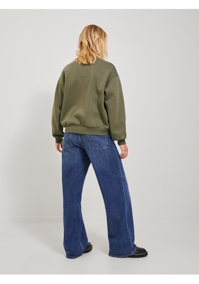Jack & Jones Jjxx Bisiklet Yaka Rahat Kesim Haki Kadın Sweatshirt 12241324 001