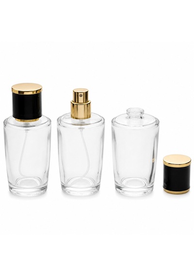 20 Adet Boş Cam Parfüm Şişe, 50 Ml, Konik Silindir Model, Şeffaf-fss-50