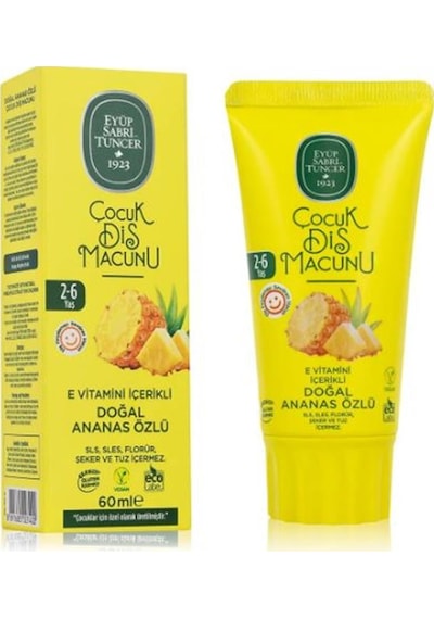 Eyüp Sabri Tuncer Doğal Ananas Özlü 2-6 Yaş Çocuk Diş Macunu 60 Ml