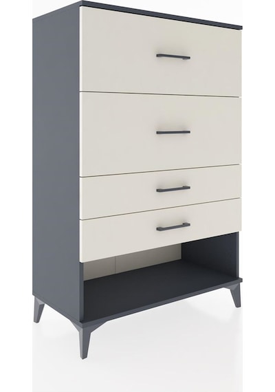 Hyperion Dolap 4 Çekmeceli 88x44x134 Antrasit-aytaşı Antrasit