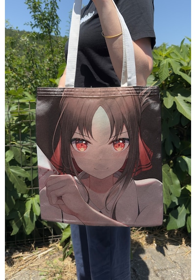 Zipzap Kaguya Sama V3 Yazlık Kışlık Çift Taraflı Kanvas Baskı Bez Çanta Anime Çantası