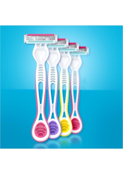 Venus Gilette Simply Venus3 Tek Kullanımlık Kadın Tıraş Makinesi, Çok Renkli, 6 Adet