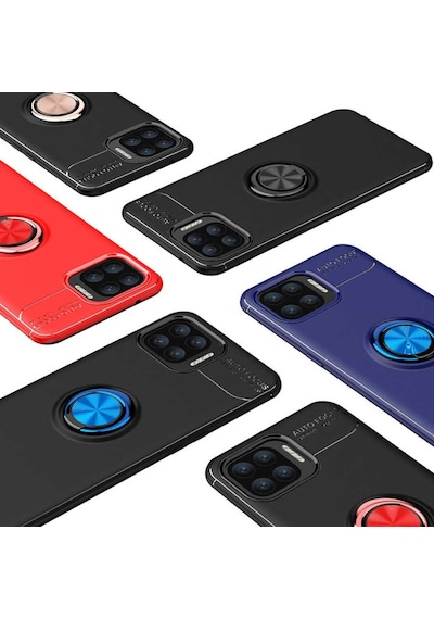 Oppo Reno 4 Lite Kılıf Yüzüklü Magnetli Ravel Case