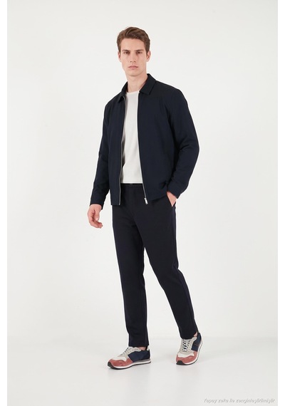 Buratti Bağlama Detaylı Regular Fit Düz Paça Jogger Pantolon Erkek Pantolon 6843701 Lacivert