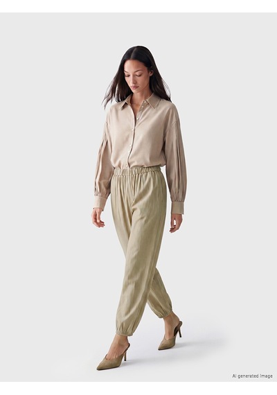 Lcw Modest Ekru Beli Lastikli Kadın Jogger Pantolon