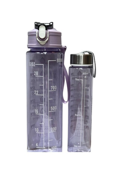 2 Li Motivasyon Matara 900 Ml-500 Ml Lütfen Renk Belirtiniz Çok Renkli Belirtilmemiş Diğer