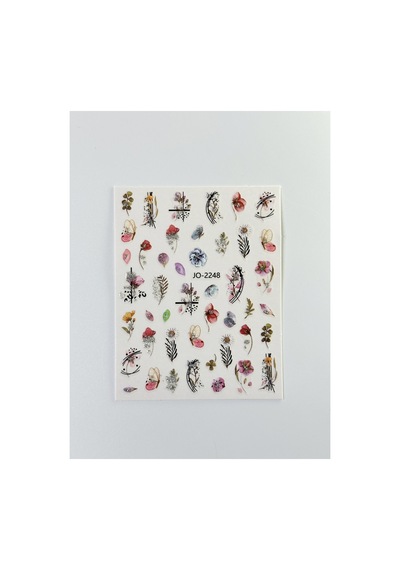 Nail Art Sticker Kendinden Yapışkanlı, Tırnak Süsleme, Tırnak Dövmesi Stikır 2248 Çok Renkli-2248