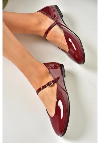 Fox Shoes U272900208 Bordo Rugan Kadın Babet Bordo-rugan Bordo