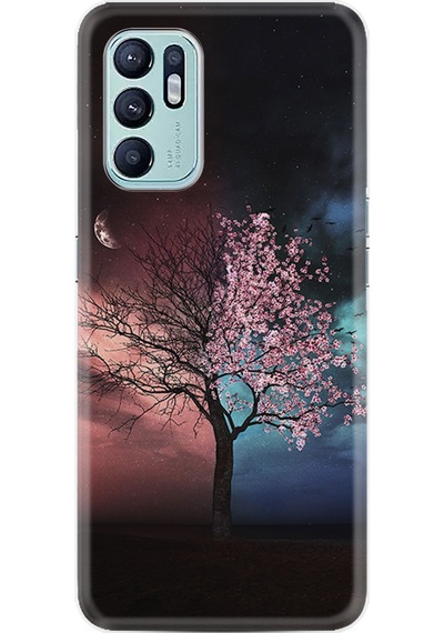 Oppo Reno 6 Kılıf Resimli Desenli Silikon Platinium Series Heaven Tree 1859