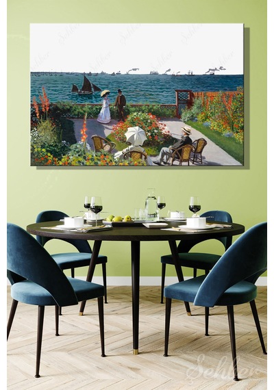 Kanvas Tablo Yatay Tekli Claude Monet Sainte-adresse'de Bahçe Jardin À Sainte-adresse Tablosu 2934