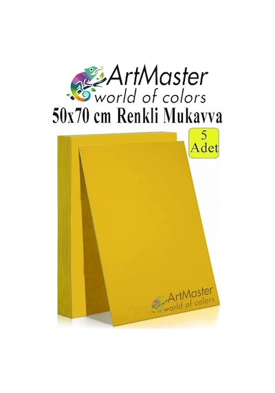 Sarı Renkli Mukavva 50x70 Cm 5 Adet 1 Paket Renkli Sert Karton 1.0 Mm Anasınıfı Hobi Etkinlik Okul Öncesi Elişi