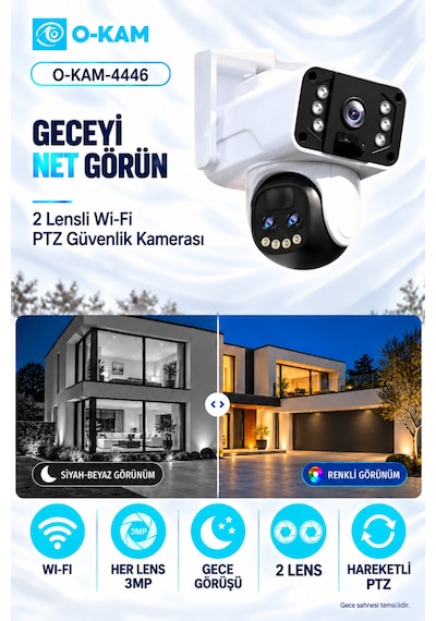 O-kam 4446 Wifi 10x Optik Zoom Ptz Güvenlik Kamerası