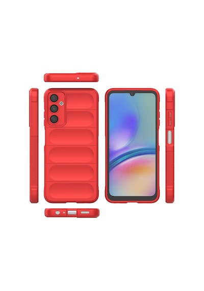 Samsung Uyumlu GalaxyA16 Kılıf Kamera Korumalı Esnek Silikon Parmak Şeritli Celikaksesuar Koyu Yeşil