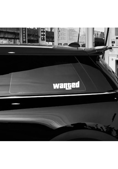 Wanted Sticker - Araba Oto Motosiklet Cam Sticker - 00103 20x6 Cm