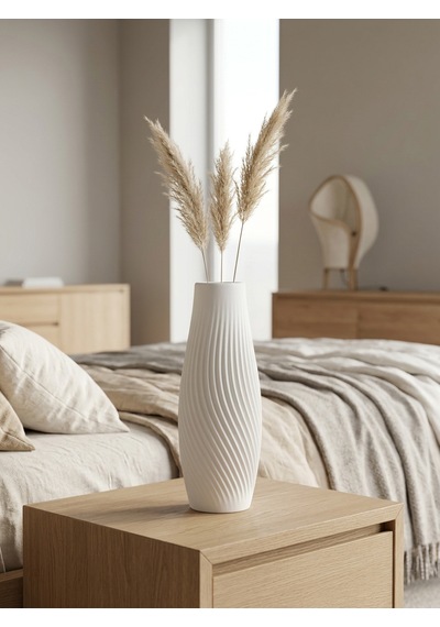 Kaveld Liora Dekoratif Vazo El Yapımı Minimalist Spiral Dokulu Modern Vazo Mermer Tozu Ve Çimento Kompozit Ev Dekoru Beyaz Kaveld Liora Dekoratif Vazo El Yapımı Minimalist Spiral Dokulu Modern Vazo Mermer Tozu Ve Çimento Kompozit Ev Dekoru Beyaz