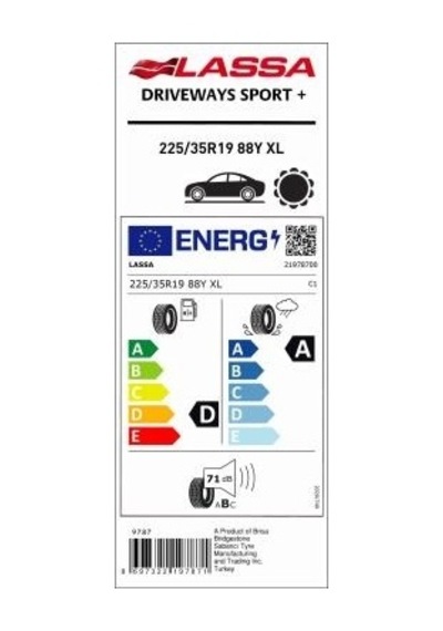 Lassa 225/35R19 88Y XL Driveways Sport+ Yaz Lastiği 2022