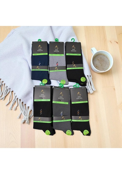 Adg Socks Erkek Uzun Dikişsiz Bambu Çorap 6'lı Ve 12'li Çok Renkli