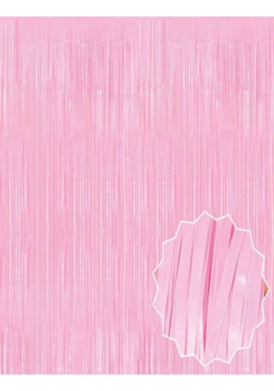 Ers Soft Pembe Püsküllü Kapı Perdesi - Parti, Baby Shower, Cinsiyet Partisi 1x2 M Çok Renkli
