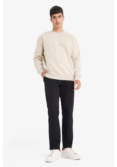 DeFacto Oversize Geniş Kalıp Bisiklet Yaka Kalın Basic Düz Sweatshirt T5139AZ24AUBG735