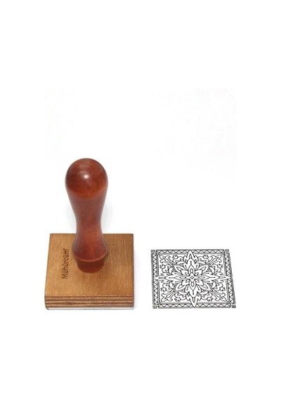 Tr Kişiye Özel Ahşap Mühür Damga 20x20 Kare Mad20x20