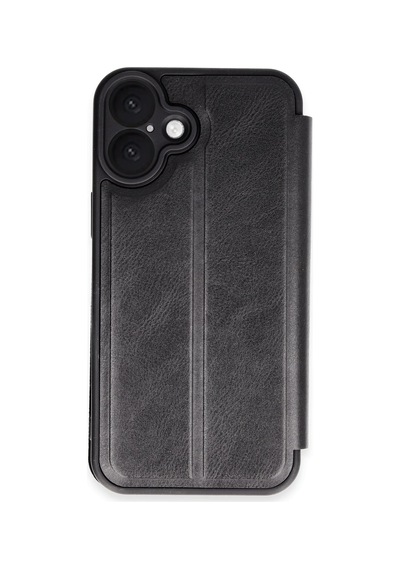 Mey İthalat Apple Uyumlu iPhone 16 Plus Kılıf Flip Cover - Siyah